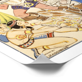 Map of Downtown Manhattan from 1789 - 1939 Poster