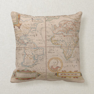 Map of Drake's Circumnavigation of the Globe Throw Pillow
