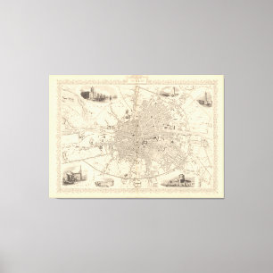 Map of Dublin, Ireland Canvas Print