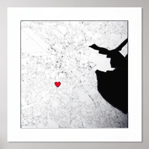  Map of Dublin, Ireland Classy Modern Elegant Gift Foil Prints