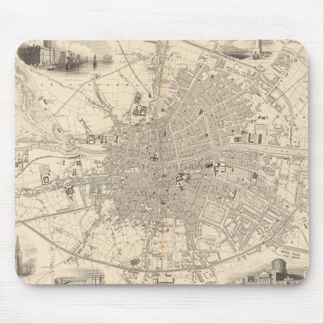 Map of Dublin, Ireland Mouse Pad (Front)