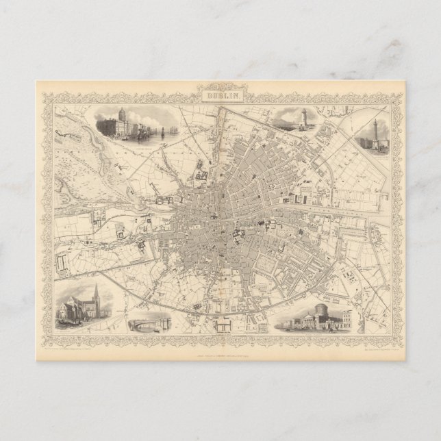 Map of Dublin, Ireland Postcard (Front)