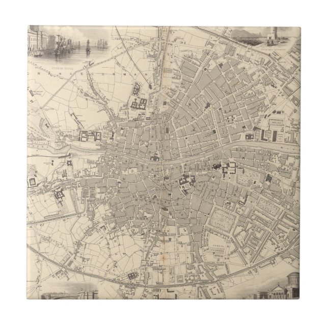 Map of Dublin, Ireland Tile (Front)