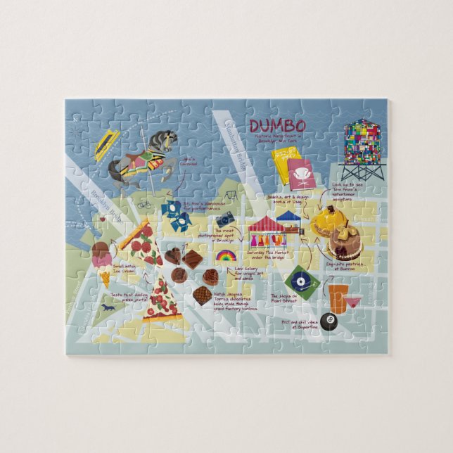 Map of Dumbo Brooklyn New York Jigsaw Puzzle (Horizontal)