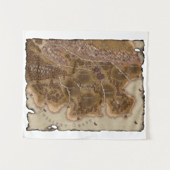 "Map of Dunmoh" Wall Tapestry (Front (Horizontal))