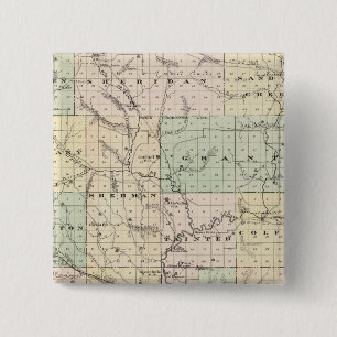 Map of Dunn County, State of Wisconsin 2 Inch Square Button