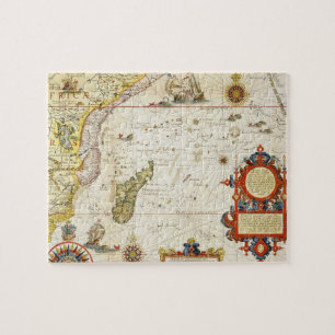Map of East Africa and Madagascar, 1596 (hand colo Jigsaw Puzzle