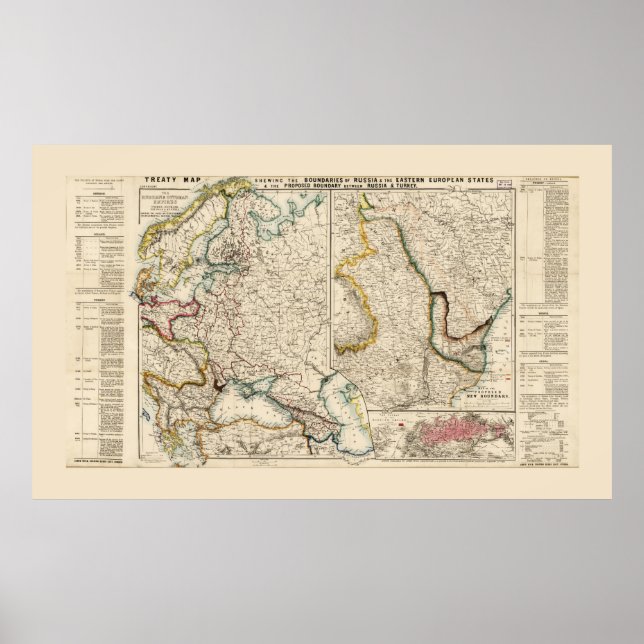 Map of Eastern Europe (1856) Poster (Front)