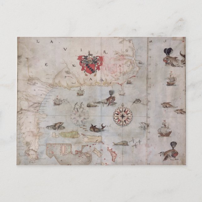 Map of Eastern North America Postcard (Front)