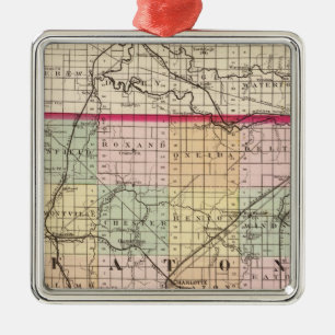 Map of Eaton County, Michigan Metal Ornament