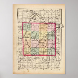 Map of Eaton County, Michigan Poster