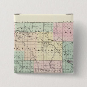 Map of Eau Claire County, State of Wisconsin 2 Inch Square Button