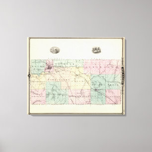 Map of Eau Claire County, State of Wisconsin Canvas Print