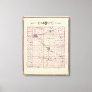 Map of Elkhart County Canvas Print
