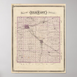 Map of Elkhart County Poster