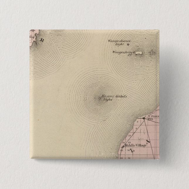 Map of Emmet County, Michigan 2 Inch Square Button (Front)