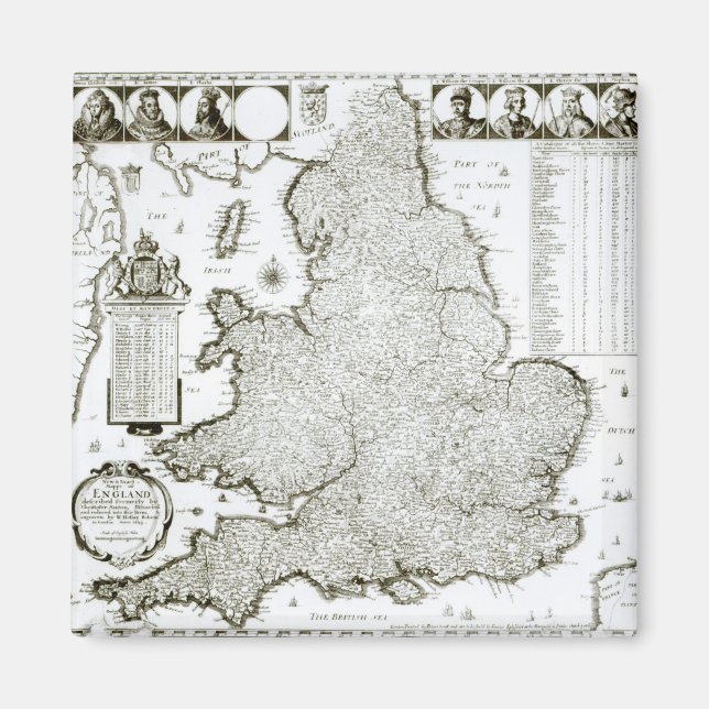 Map of England and Wales, 1644 Magnet (Front)