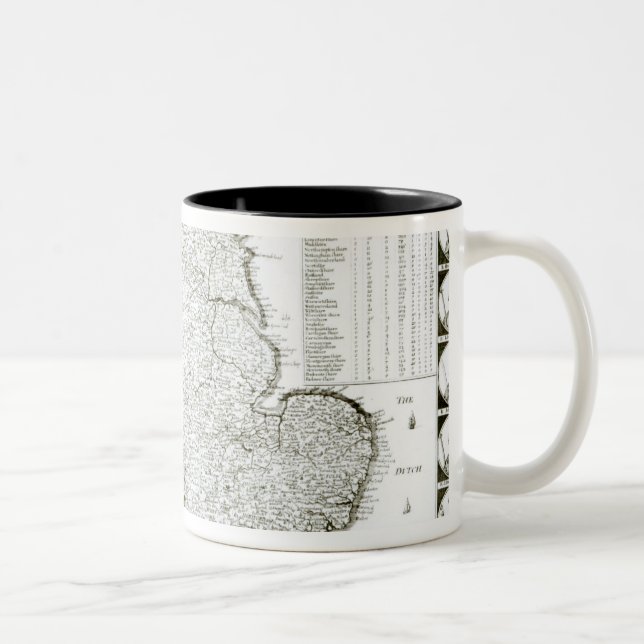 Map of England and Wales, 1644 Two-Tone Coffee Mug (Right)