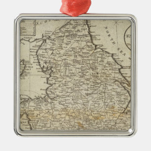 Map of England and Wales Metal Ornament