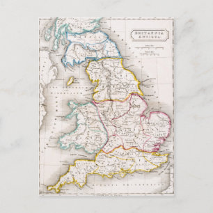 Map of England   Britannia Antiqua Postcard