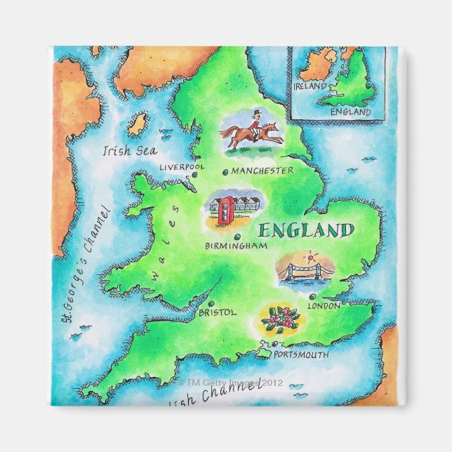 Map of England Magnet (Front)
