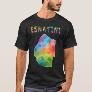 Map Of Eswatini Swazi Colourful Map Watercolor Ill T-Shirt