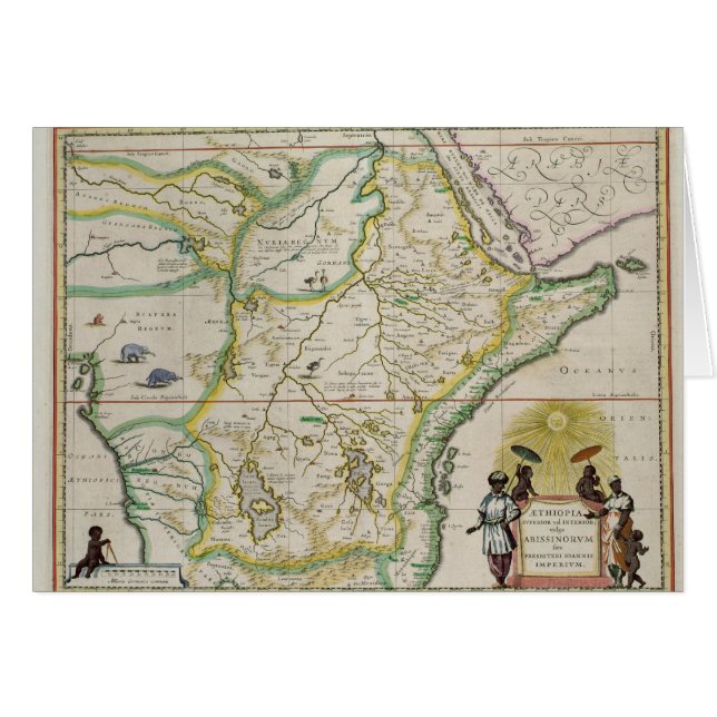 Map of Ethiopia showing five African states (Front Horizontal)