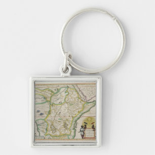 Map of Ethiopia showing five African states Keychain