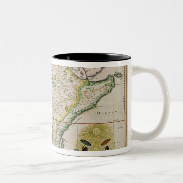 Map of Ethiopia showing five African states Two-Tone Coffee Mug (Right)