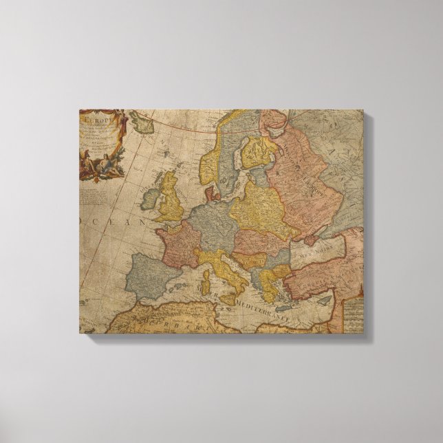 Map of Europe | 1700 Canvas Print (Front)