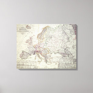 Map of Europe, 1841 Canvas Print