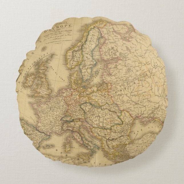 Map of Europe 2 Round Pillow (Front)