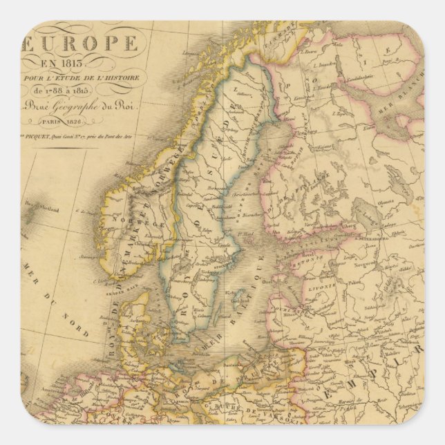 Map of Europe 2 Square Sticker (Front)