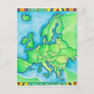 Map of Europe 3 Postcard