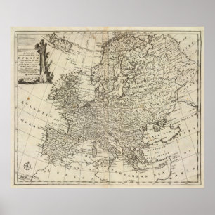 Map of Europe 3 Poster