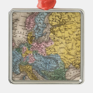 Map of Europe 4 Metal Ornament