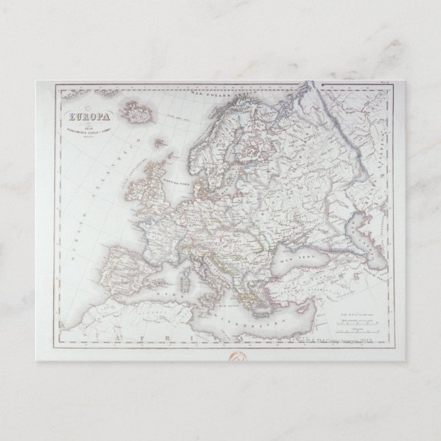 Map of Europe 5 Postcard (Front)