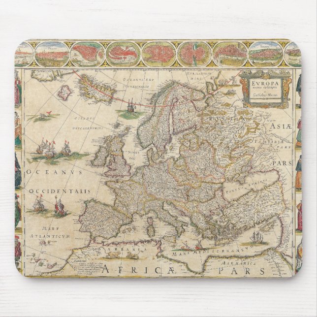 Map of Europe 6 Mouse Pad (Front)