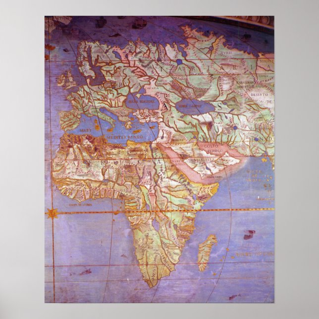 Map of Europe and Africa Poster (Front)