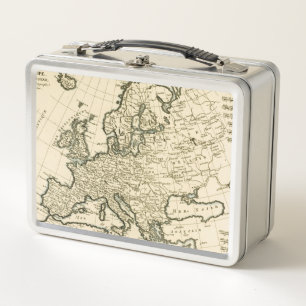 Map of Europe by Guillaume Raynal Metal Lunch Box