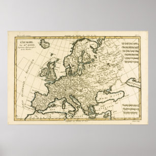 Map of Europe by Guillaume Raynal Poster