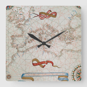 Map of Europe & Coasts of North Africa Square Wall Clock