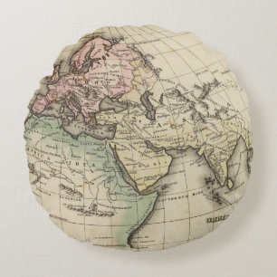 map of Europe, Northern Africa and Southeast Asia Round Pillow
