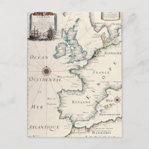 Map of Europe Postcard