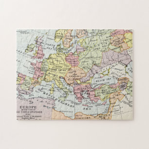 Map of Europe The Third Crusade Jigsaw Puzzle