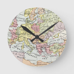 Map of Europe The Third Crusade Round Clock