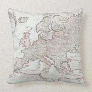 Map of Europe Throw Pillow