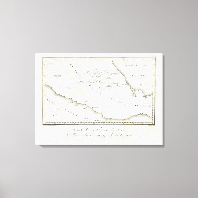Map of false position in Mexico Canvas Print (Front)