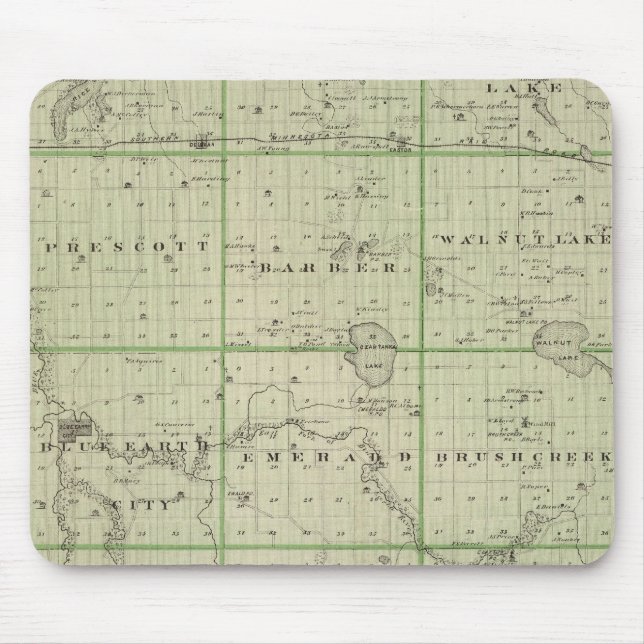 Map of Faribault County, Minnesota Mouse Pad (Front)