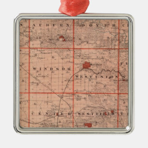 Map of Fayette County, State of Iowa Metal Ornament